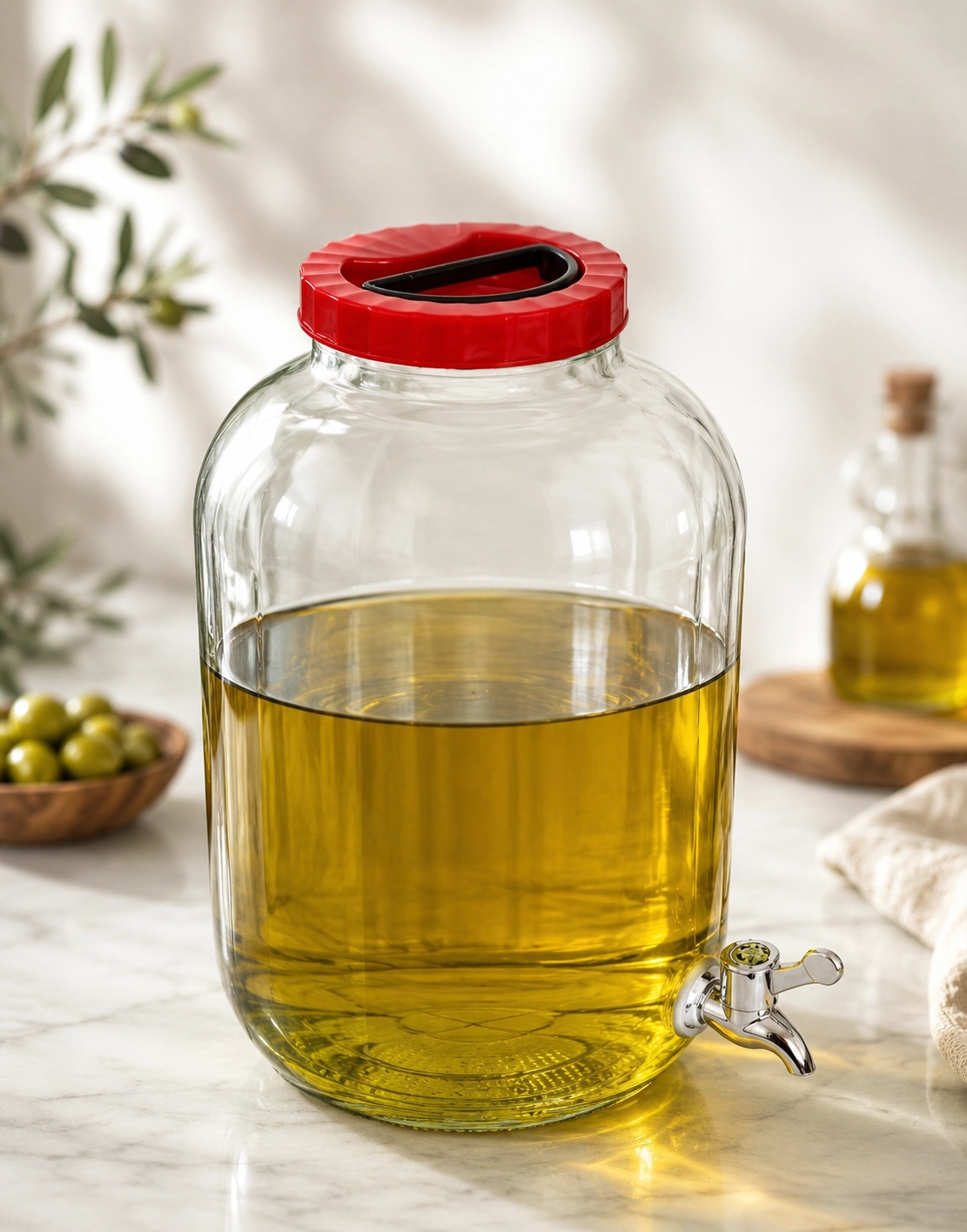Cam Sebil, Damacana, Şerbetlik, Yağdanlık Musluklu 5 Lt.