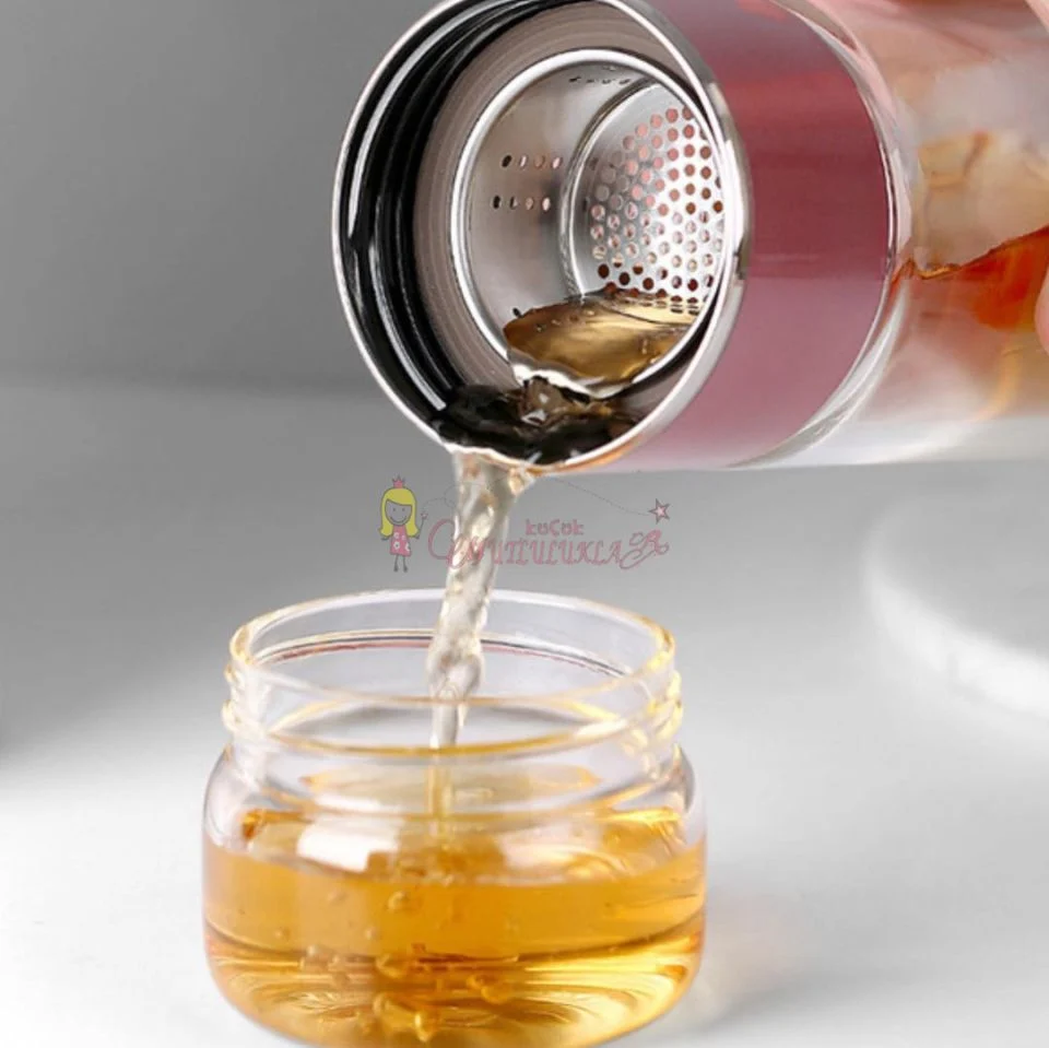 Çift Katlı Cam, Bitki Çayı, Ihlamur, Filtre Kahve Demliği French Press