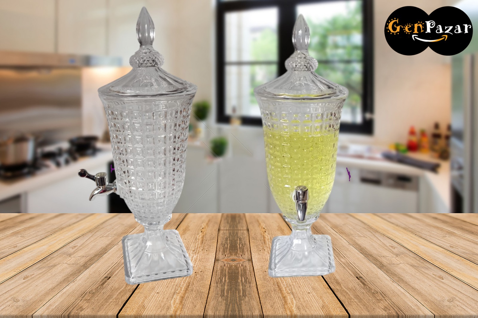 Cam Sebil, Şerbetlik, Limonatalık, Detoks sürahisi 2 Litre