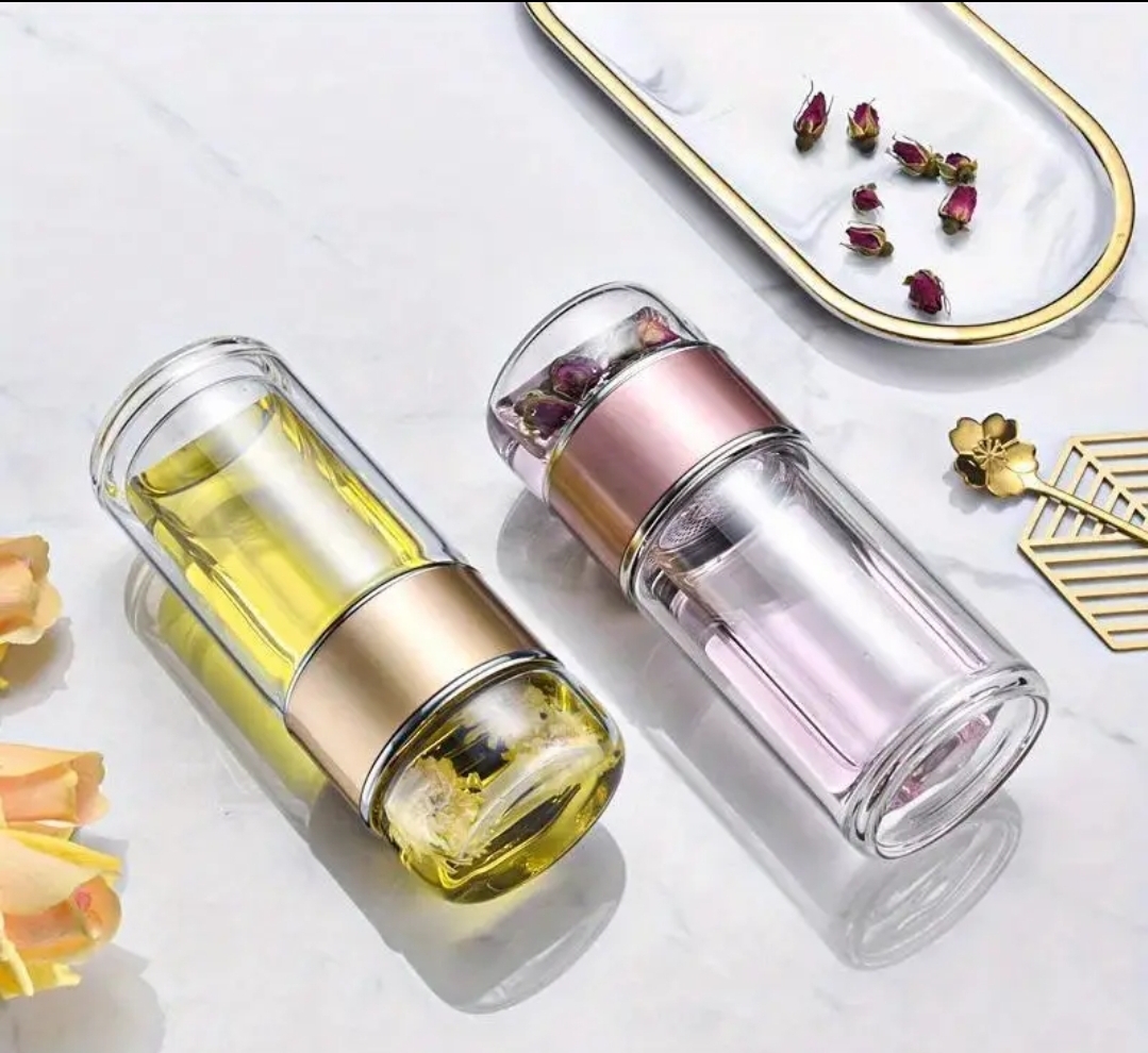 Çift Katlı Cam, Bitki Çayı, Ihlamur, Filtre Kahve Demliği French Press