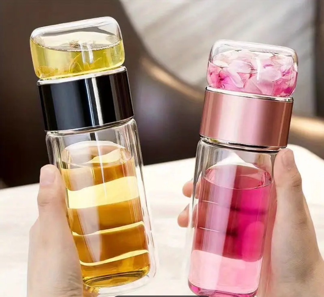 Çift Katlı Cam, Bitki Çayı, Ihlamur, Filtre Kahve Demliği French Press