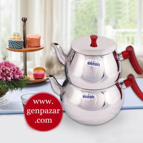 Jumbo Boy Çaydanlık 6,5 Lt (4 + 2,5) Kırmızı